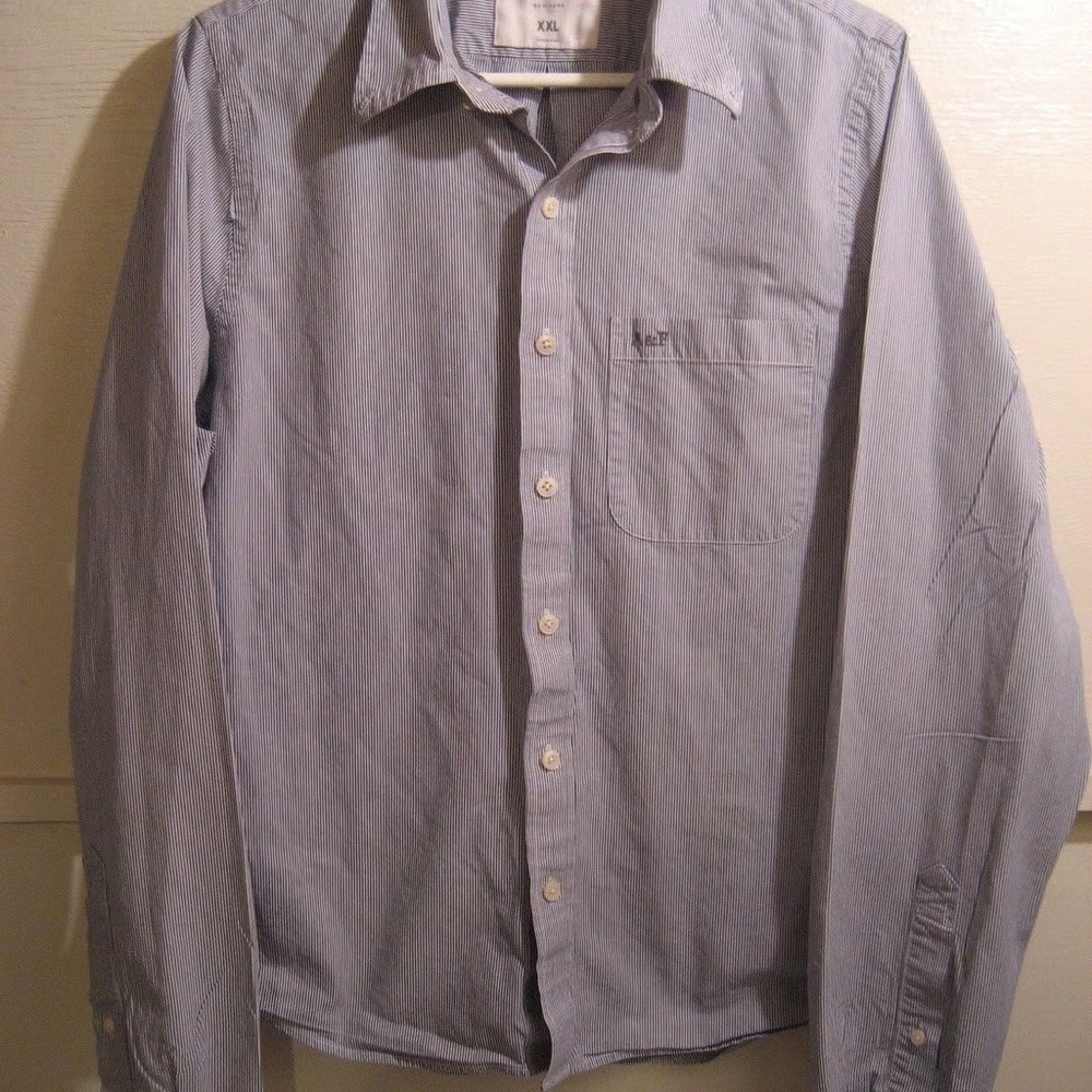 ABERCROMBIE & FITCH mens button down long sleeve dress shirt XXL